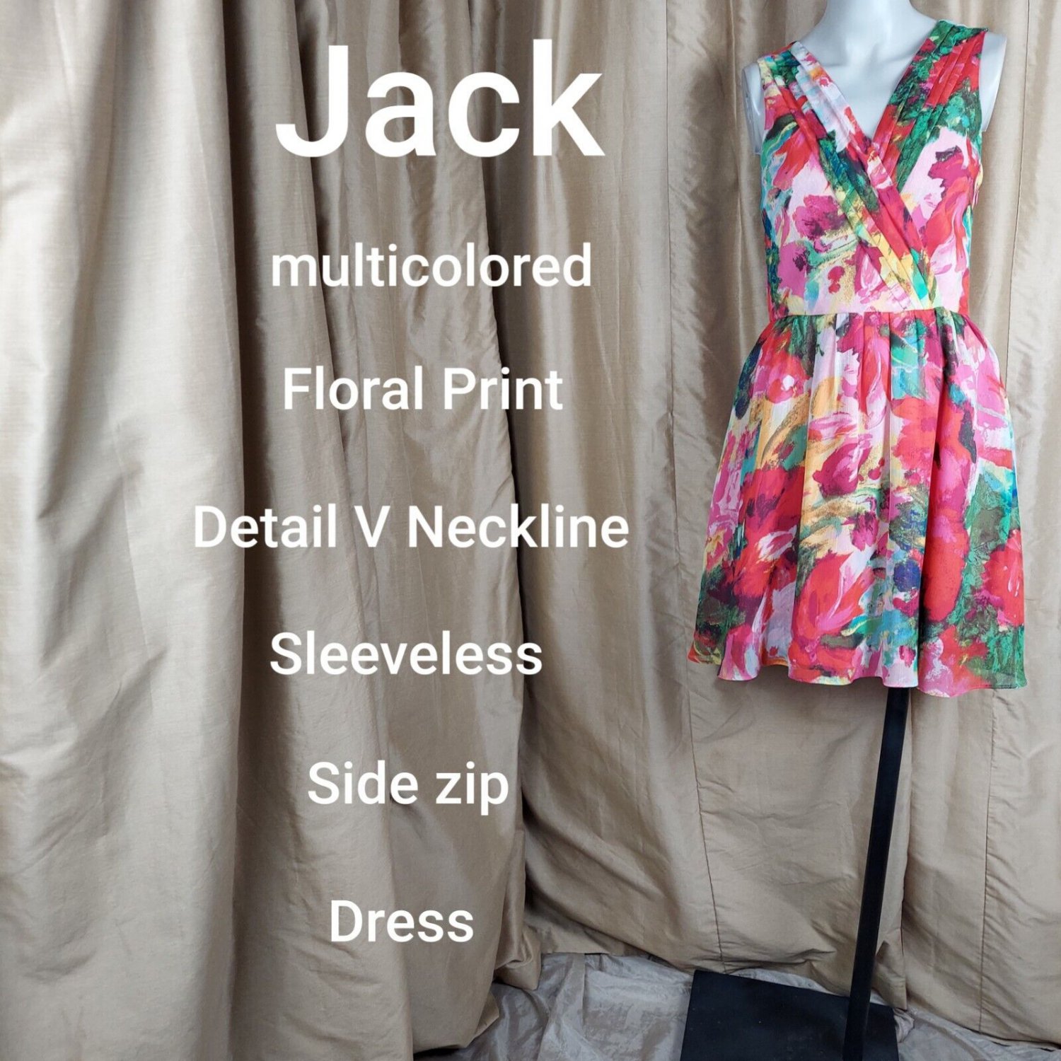 Jack By BB Dakota Multicolored Side Zip Dress Size 2