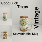 Vintage Texas Souvenir Mug Good Luck Horseshoe Horse Head 3D Plautco Japan 1970s