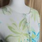 Designer Originals White Floral Print Cotton Blend Flower Button Cardigan Size M