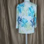 Designer Originals White Floral Print Cotton Blend Flower Button Cardigan Size M