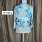 Designer Originals White Floral Print Cotton Blend Flower Button Cardigan Size M