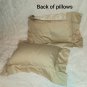 2 New Chris Madden Beige & Ivory Print  Hotel Collection Shams & Inserts Pillows
