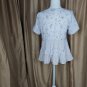 Paper Crane Blue Mix Floral Print Ruffled Tiered Top Size M
