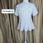Paper Crane Blue Mix Floral Print Ruffled Tiered Top Size M