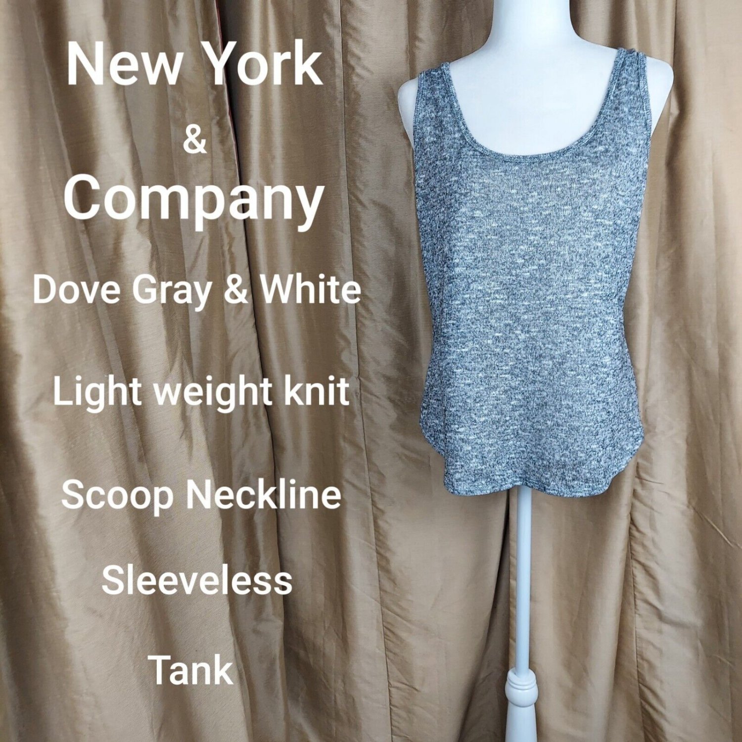New York & Co. Gray Sparkle Light Weight Knit Tank Size M
