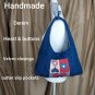 Handmade Hearts & Buttons Blue & Red Denim Handbag