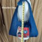 Handmade Hearts & Buttons  Blue & Red  Denim Handbag