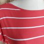Talbots Red & White Striped Gold Shoulder Buttons Top Size XL