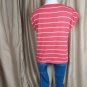 Talbots Red & White Striped Gold Shoulder Buttons Top Size XL