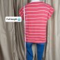 Talbots Red & White Striped Gold Shoulder Buttons Top Size XL