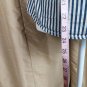 Vintage Gap Navy Blue & Yellow Striped Cotton Ruffled High Neck Button Down Cap
