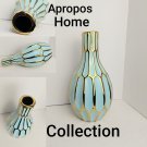 Apropos Home Collection Blue & Gold Detail Vase