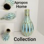 Apropos Home Collection Blue & Gold Detail Vase