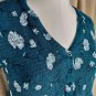 Torrid Size 1 Green Floral Print V Neckline Button Down Top