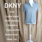 DKNY Gray Cotton Blend Upper Pocket Button Down Sleep Top Size S