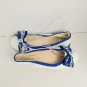 Port Of Naples White & Blue Leather Bow Slip On Dance Shoes Size 7M.