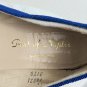 Port Of Naples White & Blue Leather Bow Slip On Dance Shoes Size 7M.