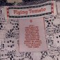 Flying Tomato Ivory Lace Detail Navy Blue Print Flair Sleeves Top Size S