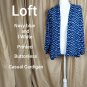 Loft Navy Blue Print Buttonless Causal Jacket Size M/L