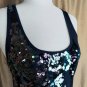 Express Sparkle Front Navyblue Cotton Blend Lightweight Tank Size SP