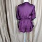 Rue21 Purple & Black Lace Trim Floral V Neckline Top Size S