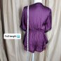 Rue21 Purple & Black Lace Trim Floral V Neckline Top Size S