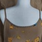 Vintage Beige Floral Print Side Split Dress Size L