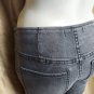 Free People Vintage Black Raw Hem Back Pockets Denim Slip On Jeans Waist Size 24