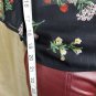 Forever 21 Black Sheer Floral Print Ruffled Detail Top Size XL