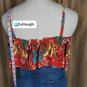 New with tags Sun Lab red floral print swim top size XL