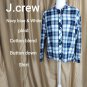 J.crew Navyblue & White Plaid Cotton Blend Button Down Shirt Size M