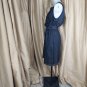 Emma & Michele Black Denim Side Pockets Belted Dress Size 12