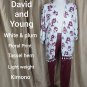 David and Young White & Plum Floral Print Tassel Hem Kimono One Size Fit Most