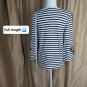 J.crew White & Black Floral Print Striped Cotton Knit Top Size M