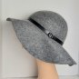 D&Y Gray With Black Detail Band 200% Wool Classic Brim Hat