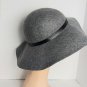 D&Y Gray With Black Detail Band 200% Wool Classic Brim Hat