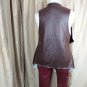 Ashley Stewart Brown & White Faux Fur Buttonless Vest Size 1X