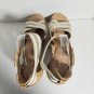 Tommy Hilfiger gold & Ivory Wedge  strecth cross ban Heels Sz 10M