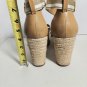 Tommy Hilfiger gold & Ivory Wedge  strecth cross ban Heels Sz 10M