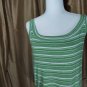 Avenue Green And White Scoop Neckline Striped Top Size 18/ 20