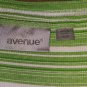 Avenue Green And White Scoop Neckline Striped Top Size 18/ 20