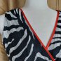 Robbie Bee Black & White Animal Print Cotton Back Zip Dress Size 8