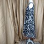 Robbie Bee Black & White Animal Print Cotton Back Zip Dress Size 8