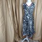 Robbie Bee Black & White Animal Print Cotton Back Zip Dress Size 8