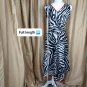 Robbie Bee Black & White Animal Print Cotton Back Zip Dress Size 8
