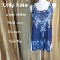 Only Nine Shades Of Blue Floral Lace Tank Size XL