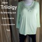 NEW Trilogy Green Sparkle Detail Neckline Top Size XL
