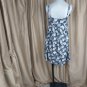 Vintage Old Navy Black & Beige Floral Print Cotton V Neckline Adjustable Straps