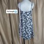 Vintage Old Navy Black & Beige Floral Print Cotton V Neckline Adjustable Straps