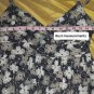 Vintage Old Navy Black & Beige Floral Print Cotton V Neckline Adjustable Straps
